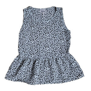 Como Vintage sleeveless floral peplum sz XS